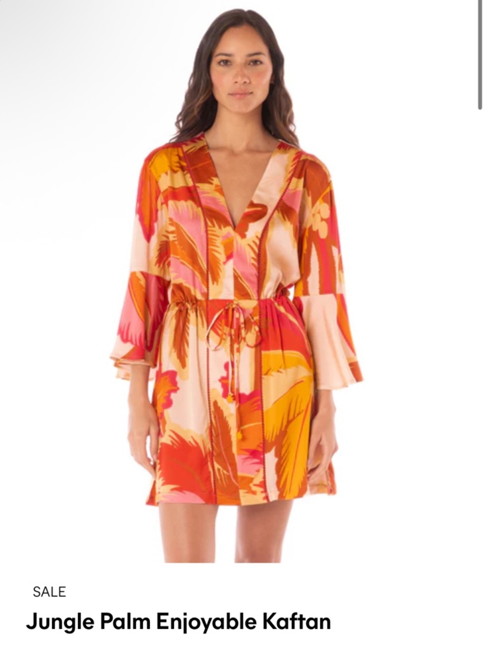 Maaji Orange Pink Tropical Print Cover-Up - Picture 2 of 6